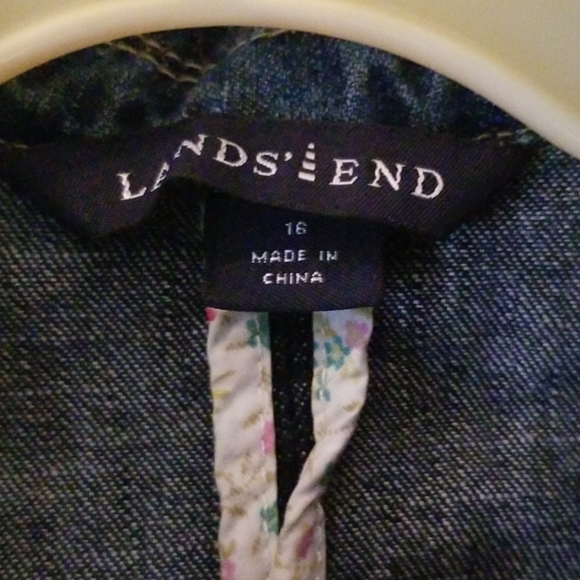 Lands End vintage Jean jacket sz 16, EUC - Picture 2 of 8